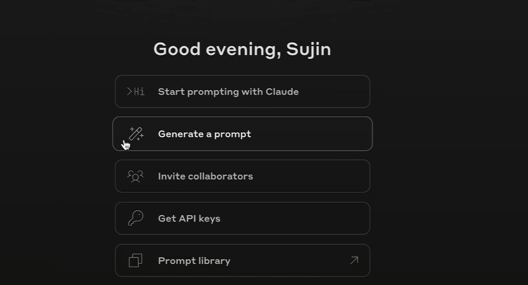 Claude Prompt Generator 예시